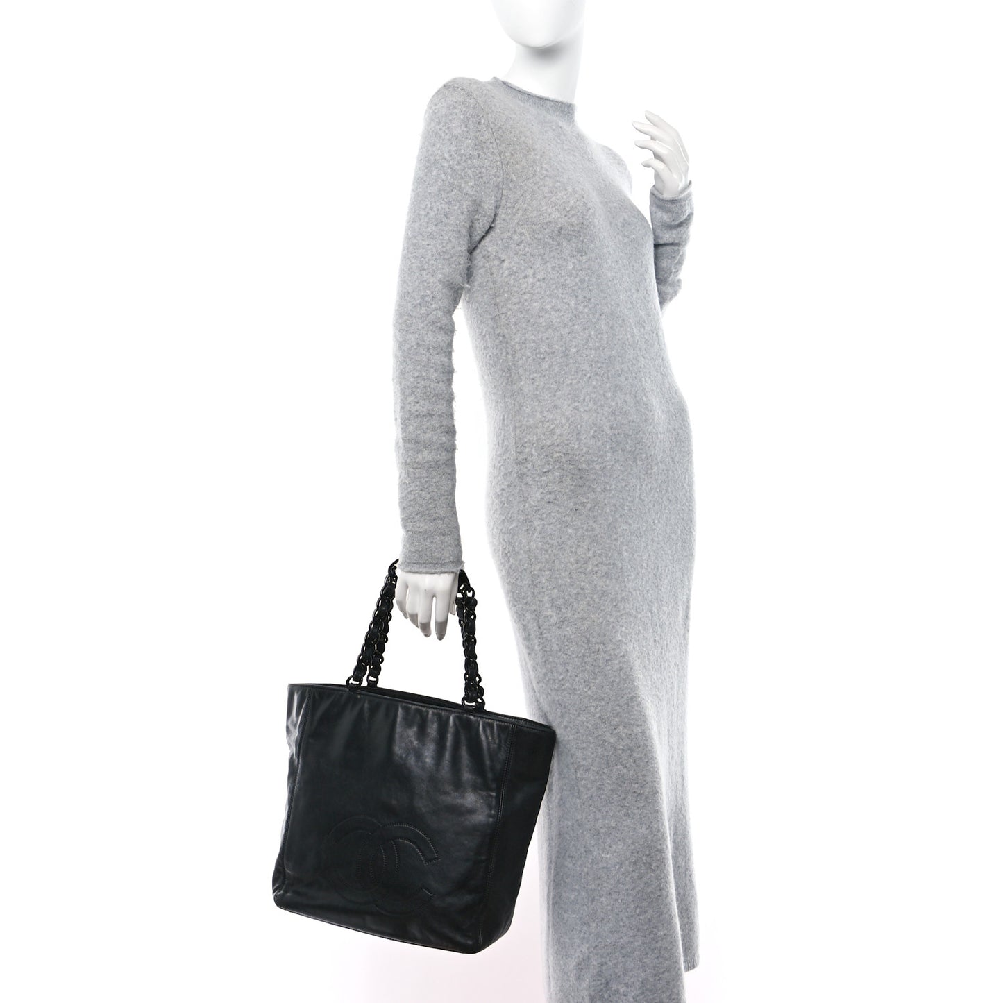 Lambskin Chain Small CC Tote Black