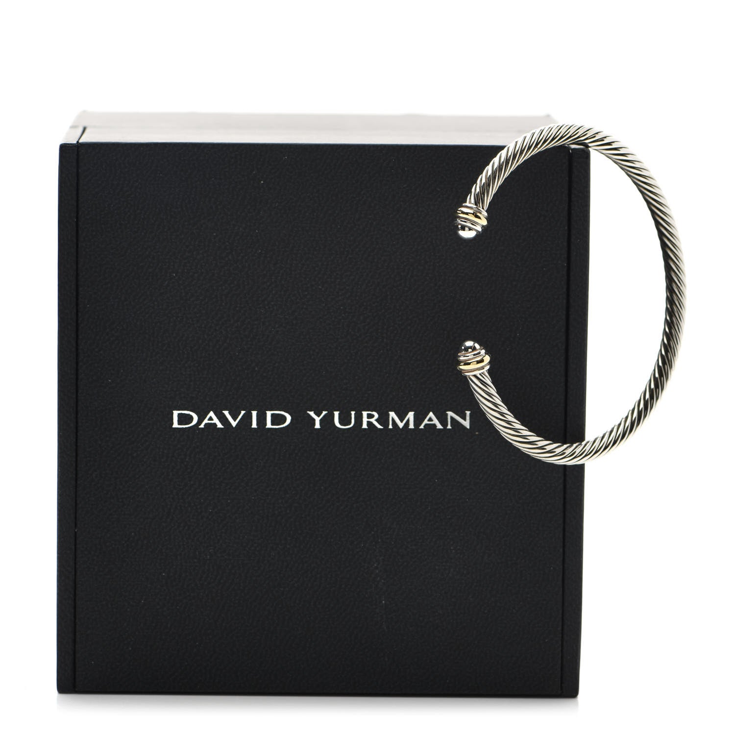 David Yurman Sterling Silver 18K Yellow Gold 4mm Cable Classics Bracelet 5 of 5