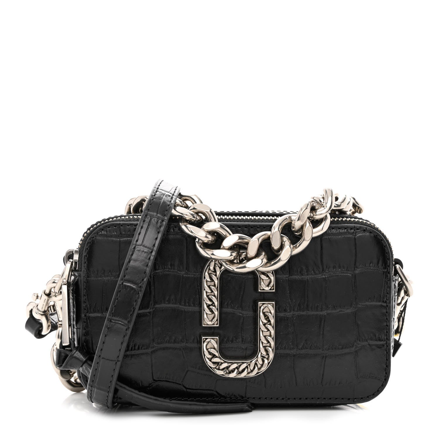 Marc Jacobs Croc Embossed Snapshot Camera Bag Black 1260669