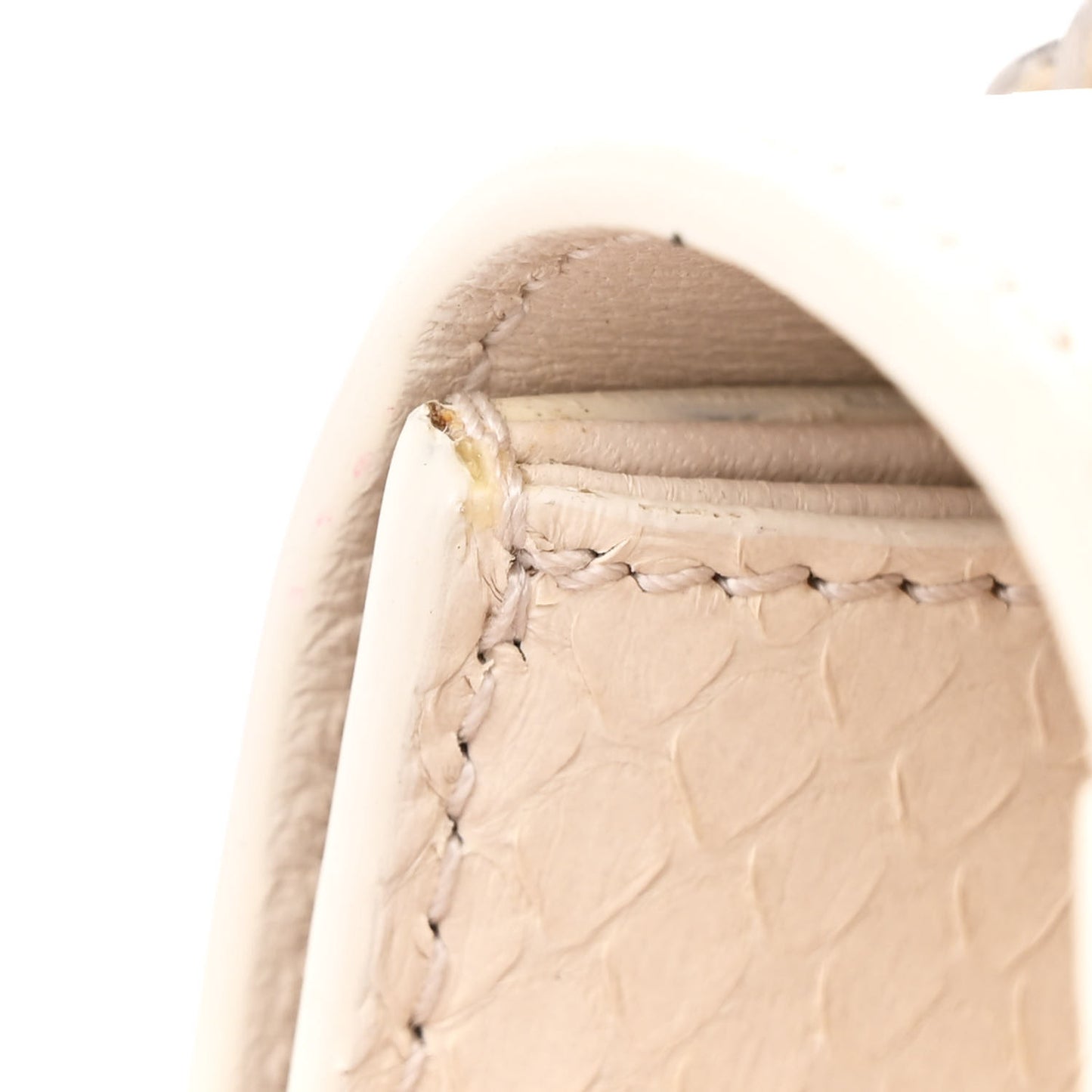 Snakeskin Small Classic Monogram Kate Tassel Satchel Alabaster