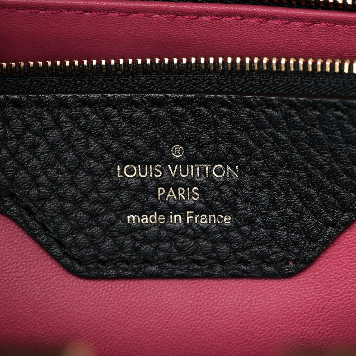 Louis Vuitton Taurillon Capucines MM  Black Fuchsia 6 of 9