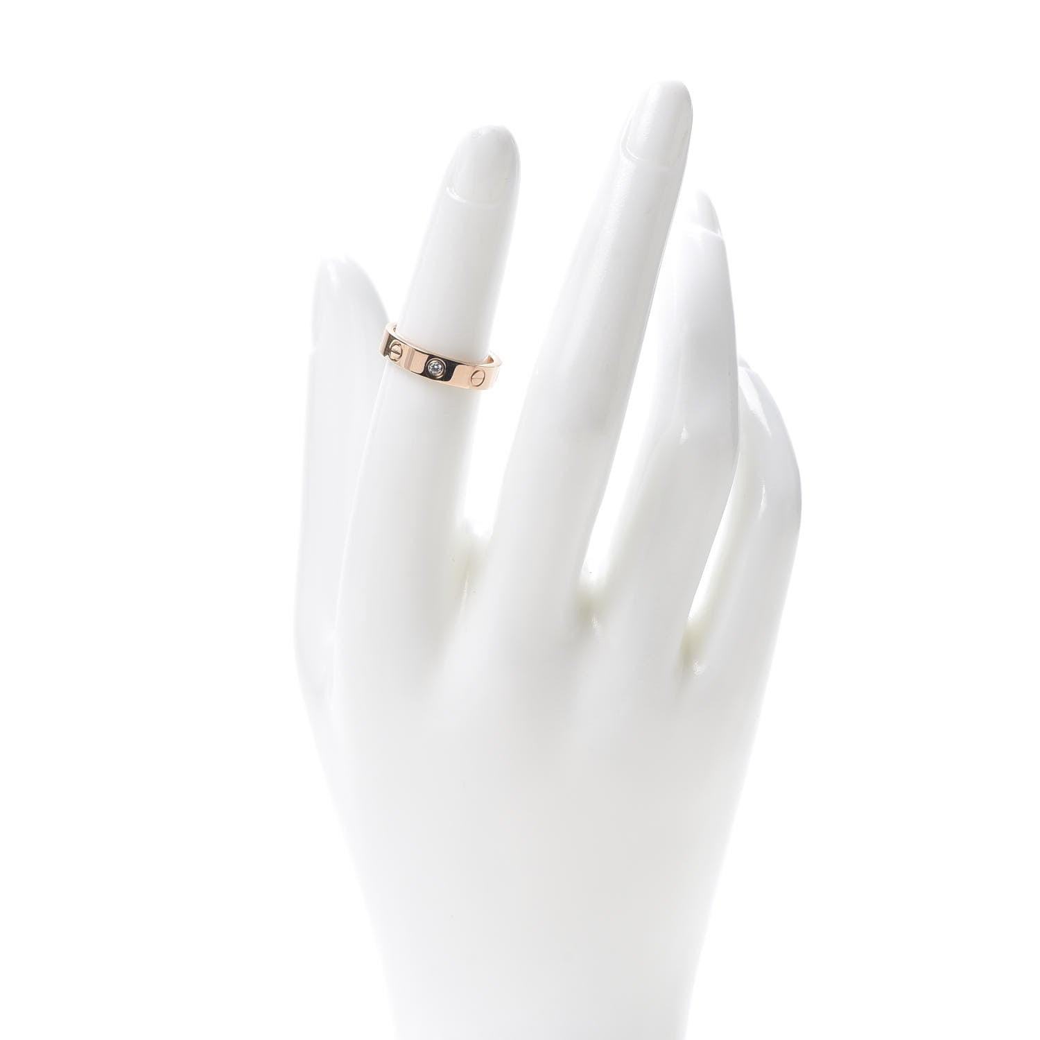Cartier 18K Pink Gold Diamond 4mm LOVE Wedding Band Ring 49 5 2 of 4