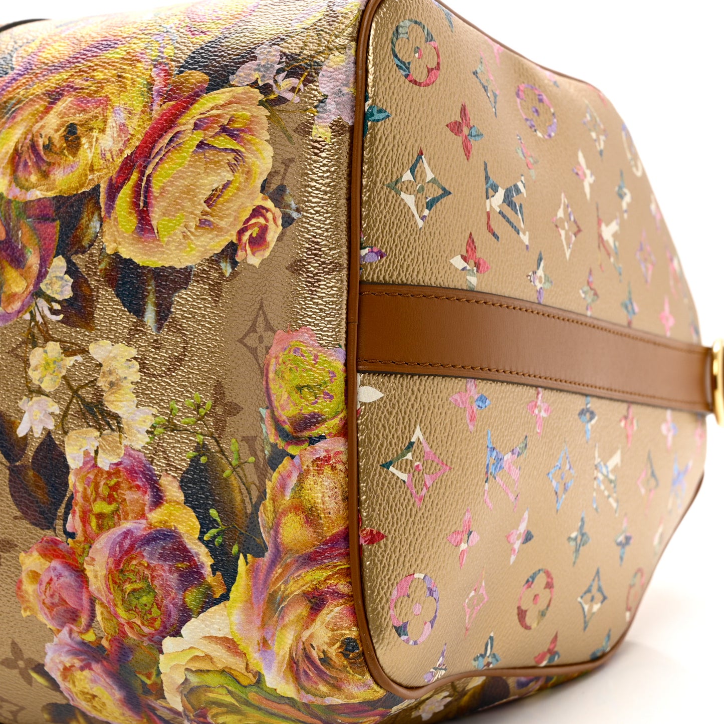 Metallic Monogram LV Garden Keepall Bandouliere 45 Gold