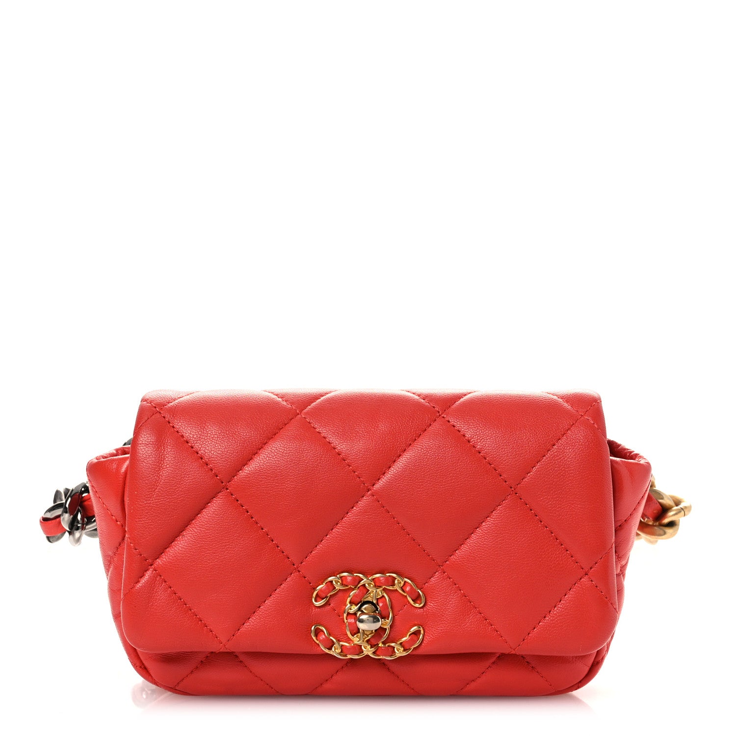 CHANEL 赤 キルティング レザー ボディバッグ Chanel Lambskin Quilted Chanel 19 Waist Bag Red 1804659 – FASHIONPHILE