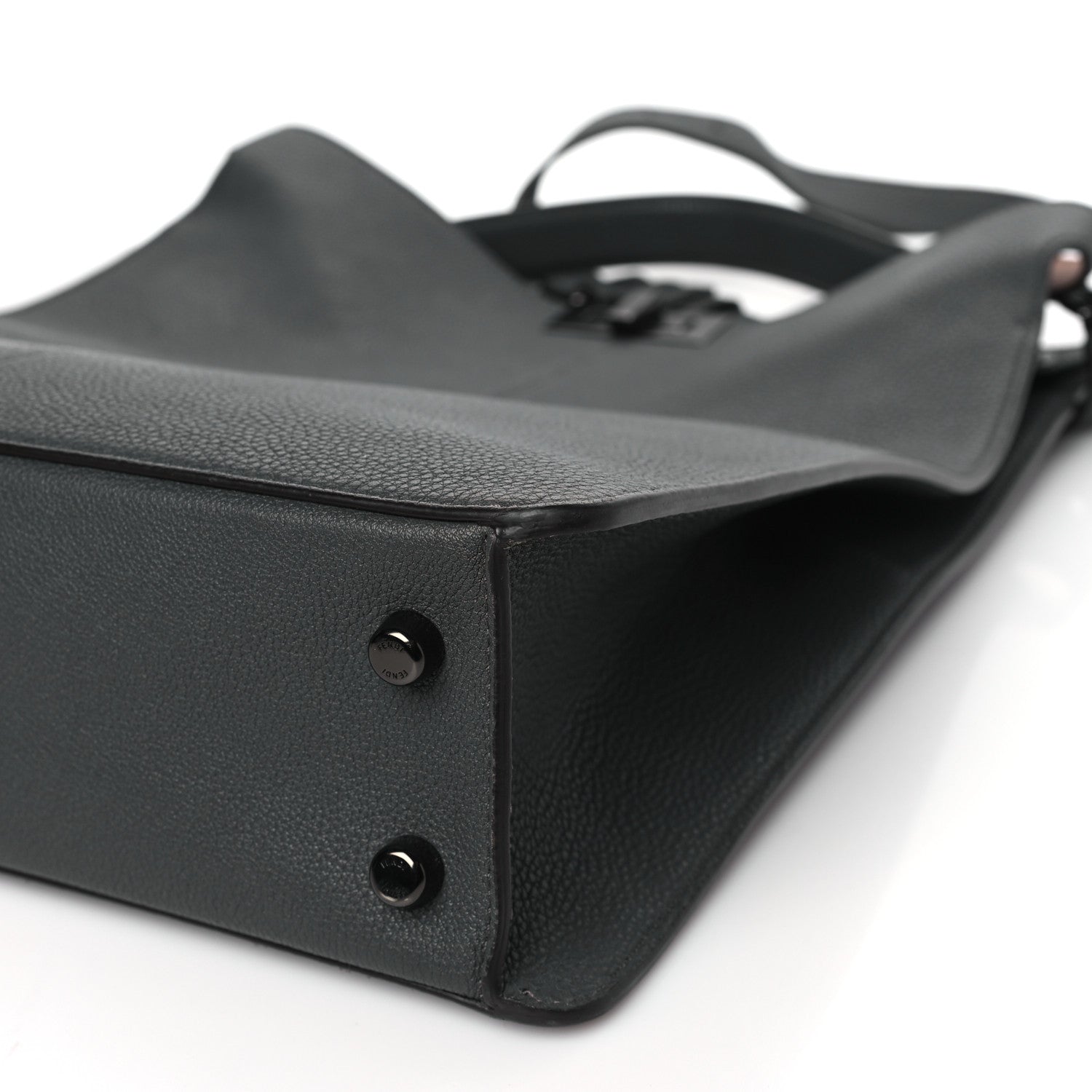 Fendi Cuoio Romano Large I SEE U Peekaboo X-Lite Tote Asfalto Praline Tobacco Moro 9 of 11