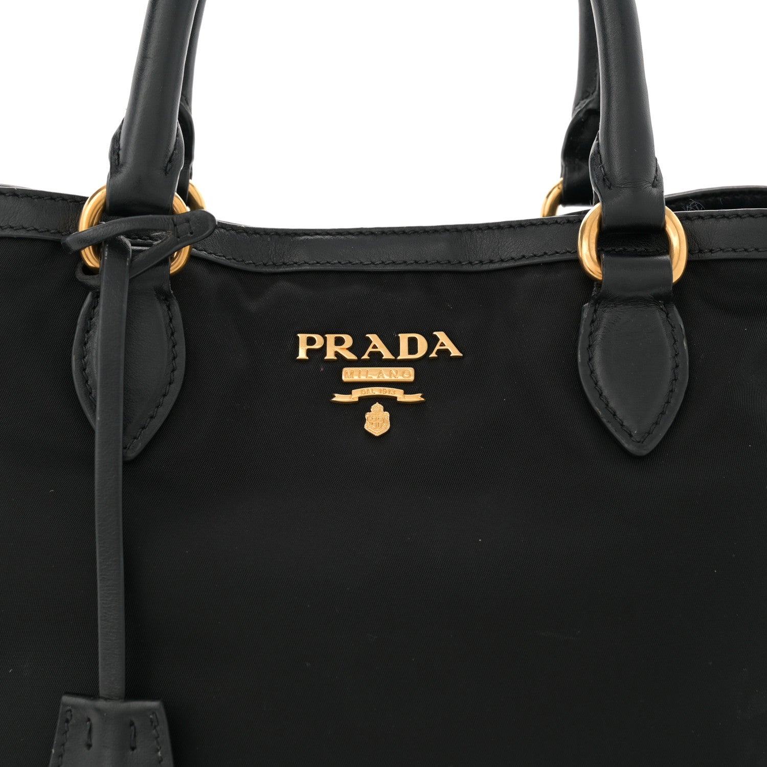 Prada Tessuto Nylon Soft Calf Tote Black 8 of 16