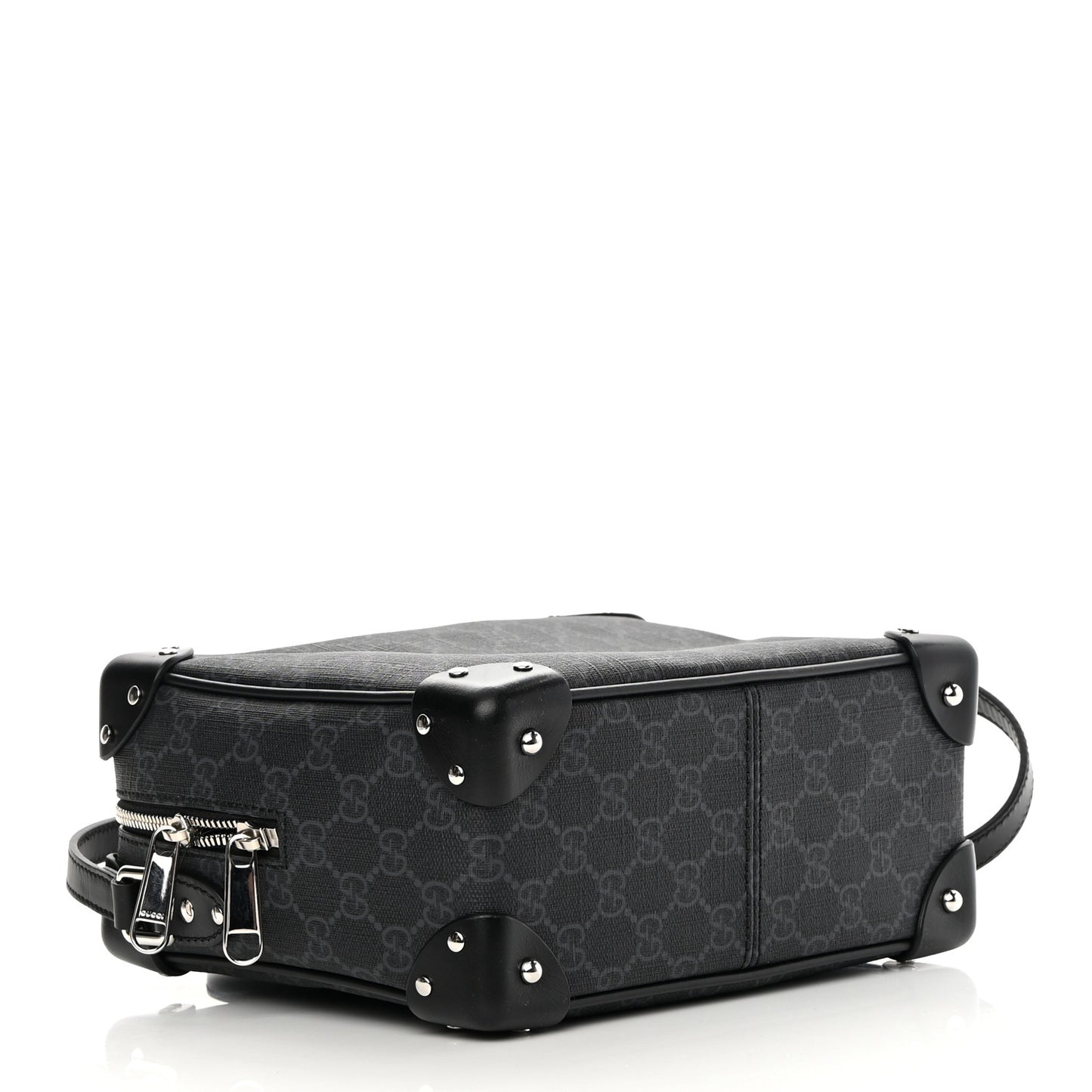GG Supreme Monogram Selleria Calfskin Square Messenger Bag Black