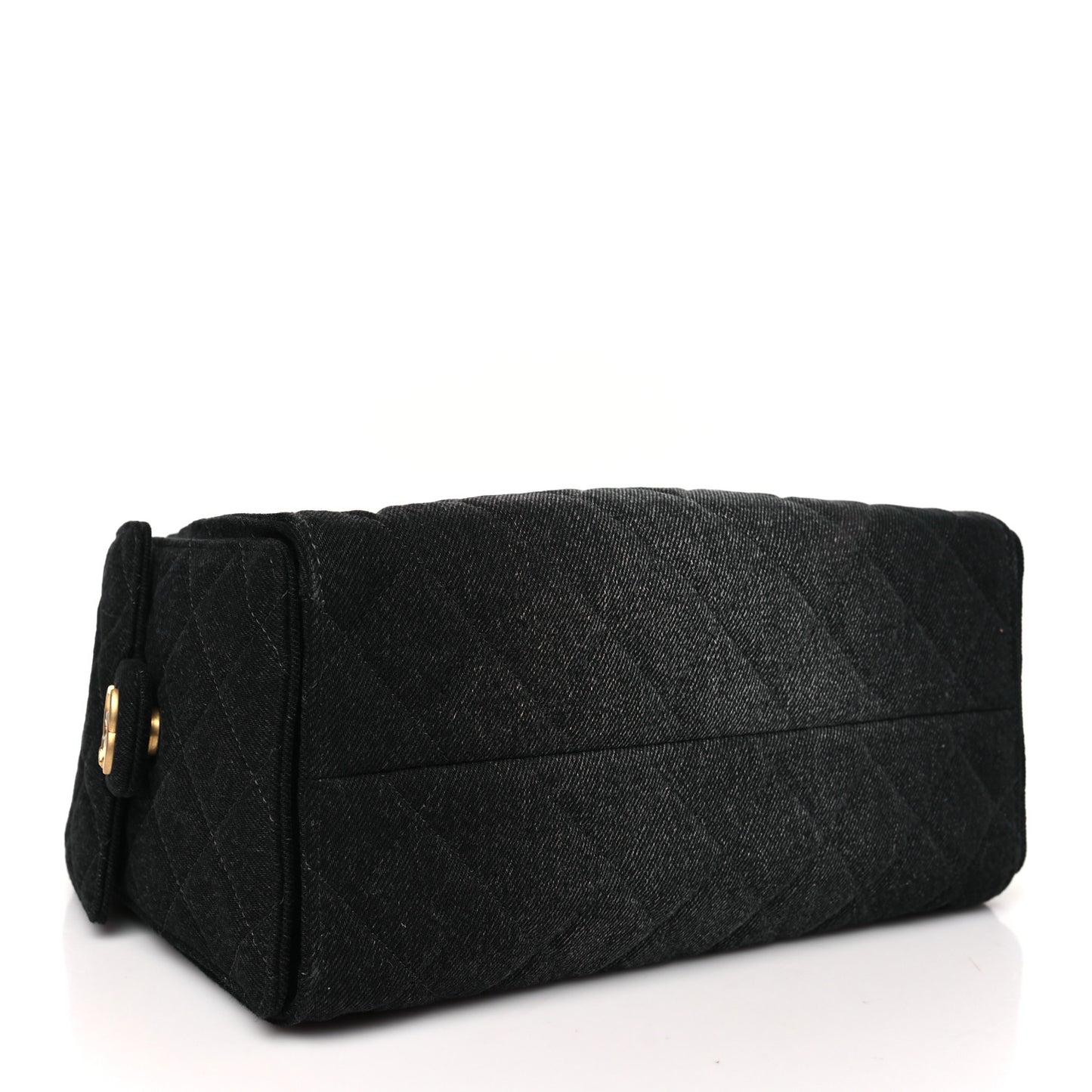 Denim Quilted Small Chanel 25 Handbag Black