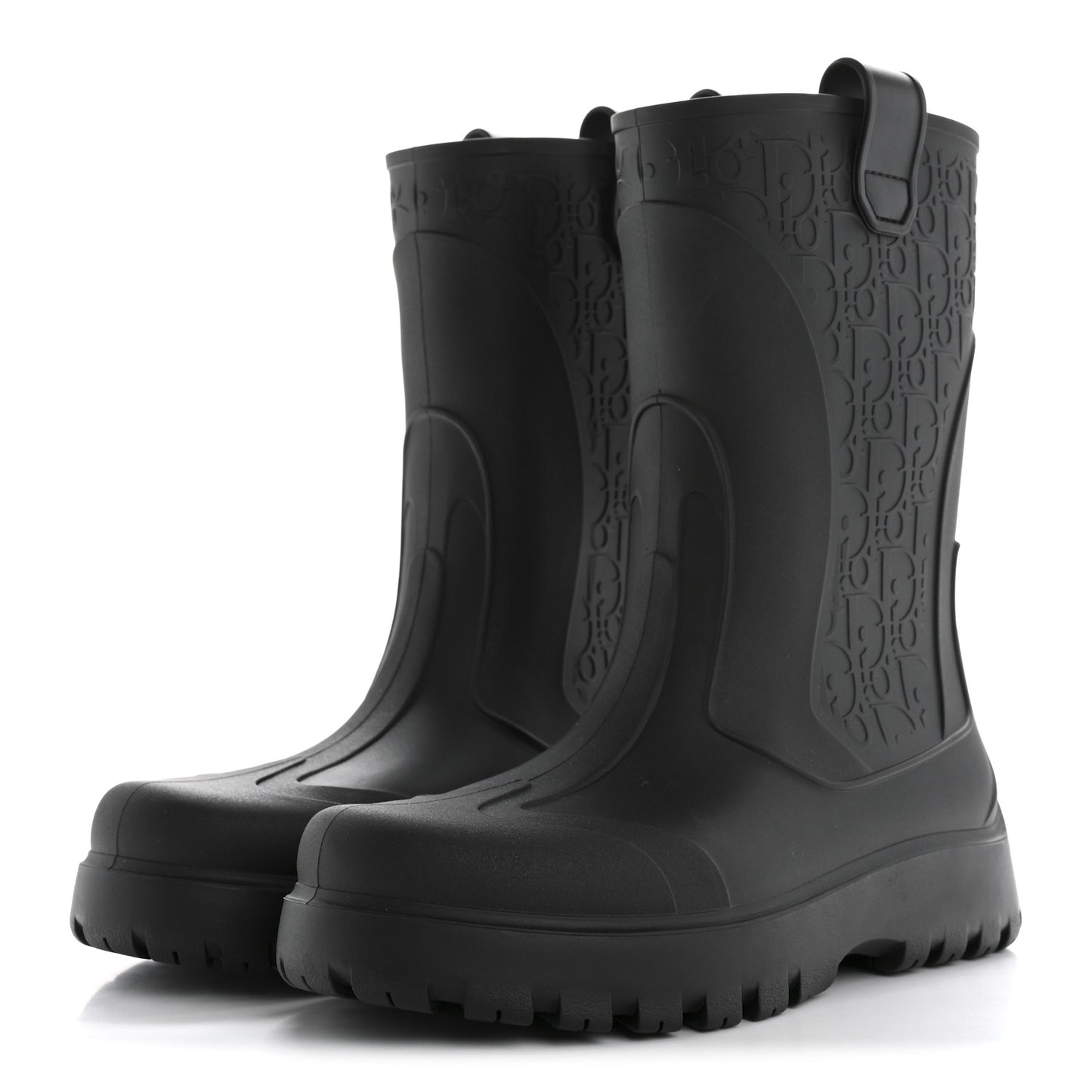 Rubber Oblique Garden Rain Boots 39 Black