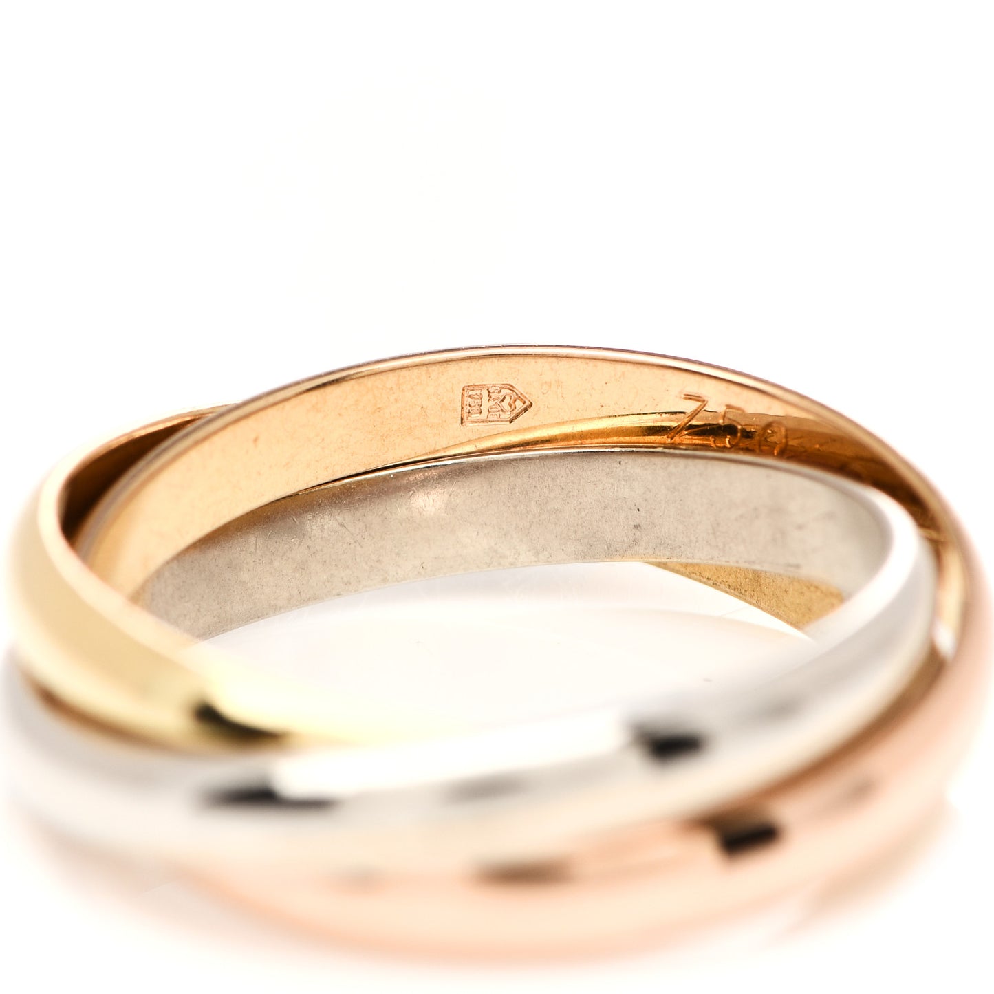 18K Pink Yellow White Gold Small Trinity Ring 51 5.75