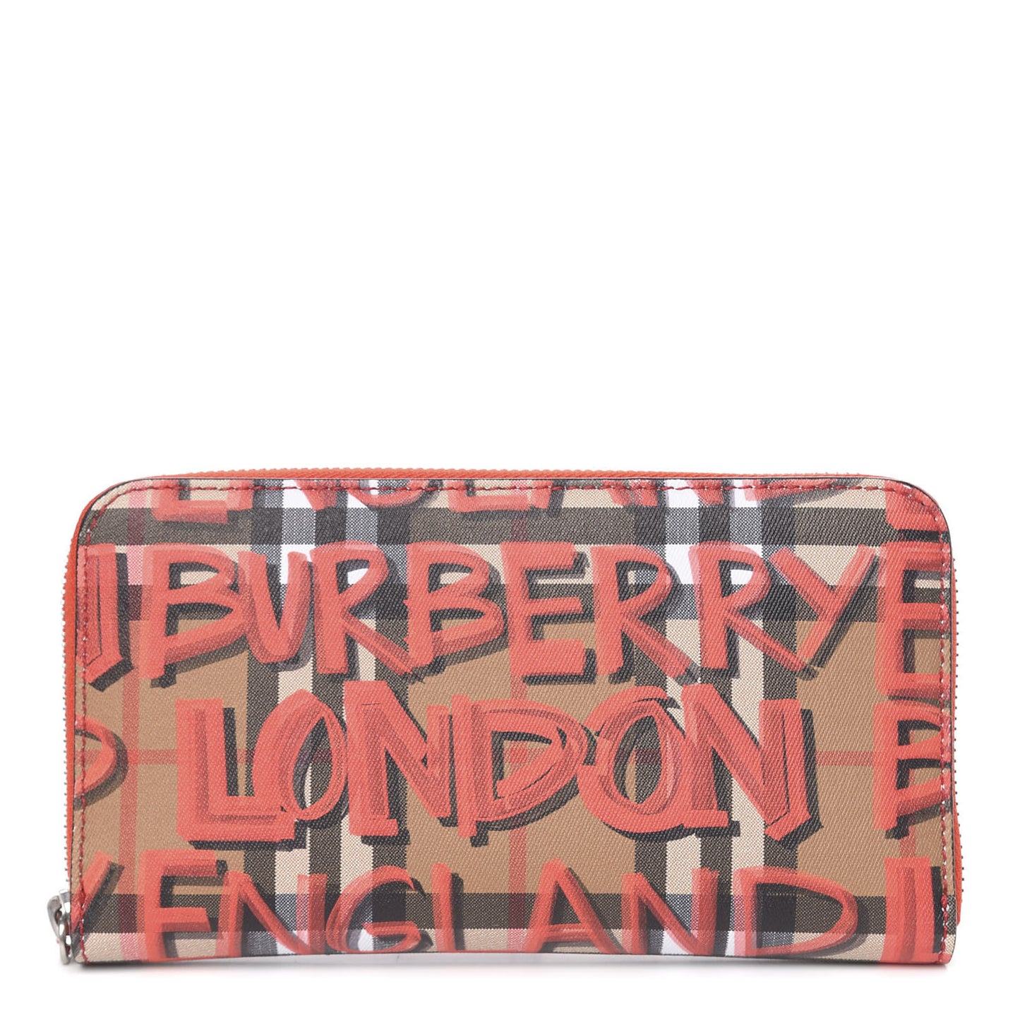 Haymarket Check Graffiti Print Zip Around Wallet Red
