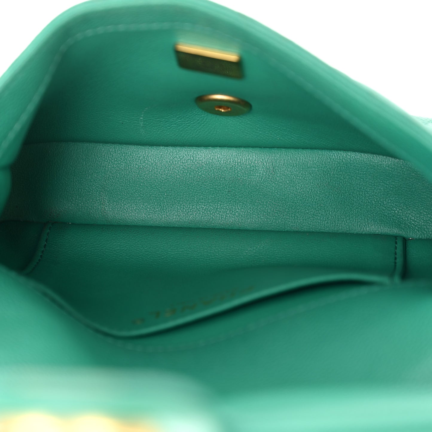 Caviar Quilted Mini Sweetheart Flap Green