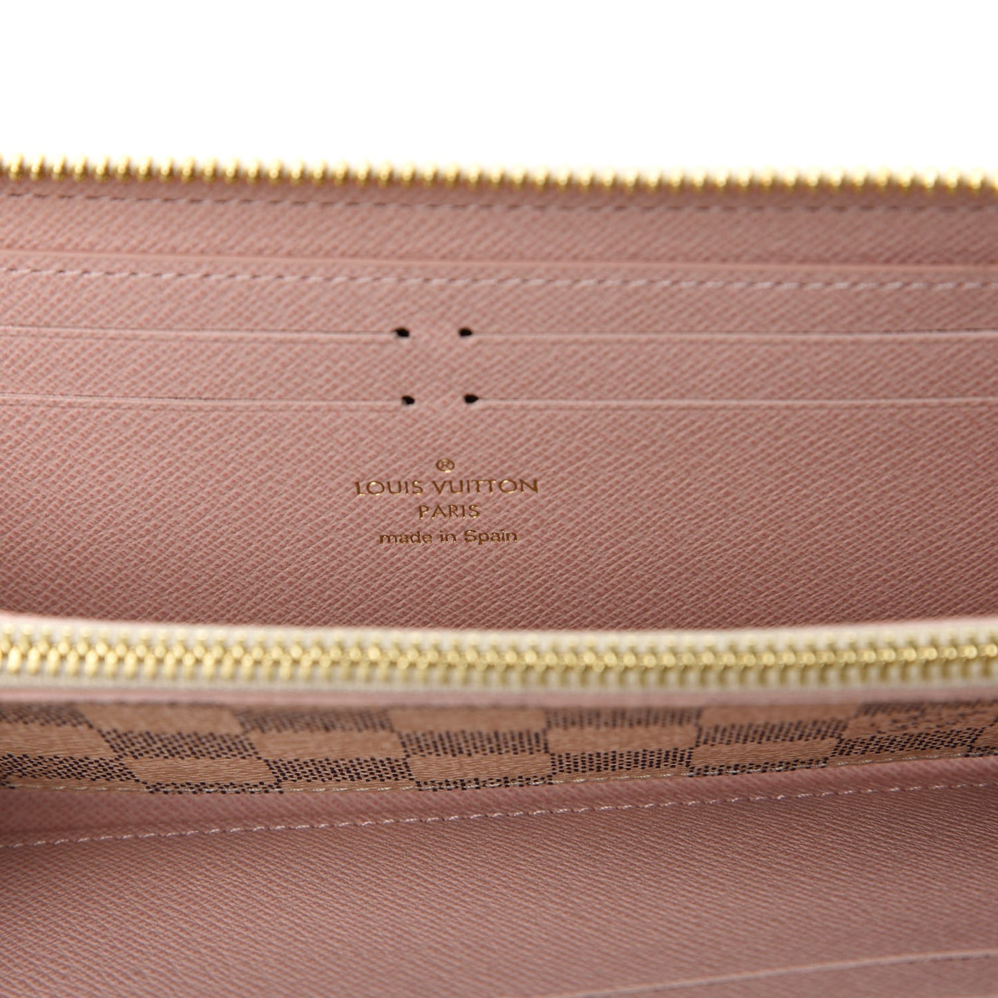 Damier Azur Studded Clemence Wallet Rose Ballerine