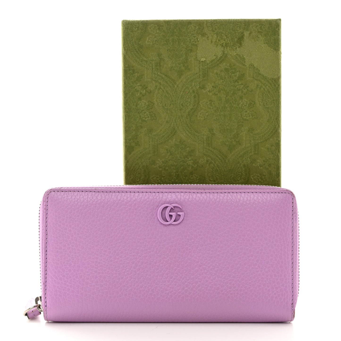 Dollar Calfskin Monochrome GG Marmont Zip Around Wallet Wisteria Chic