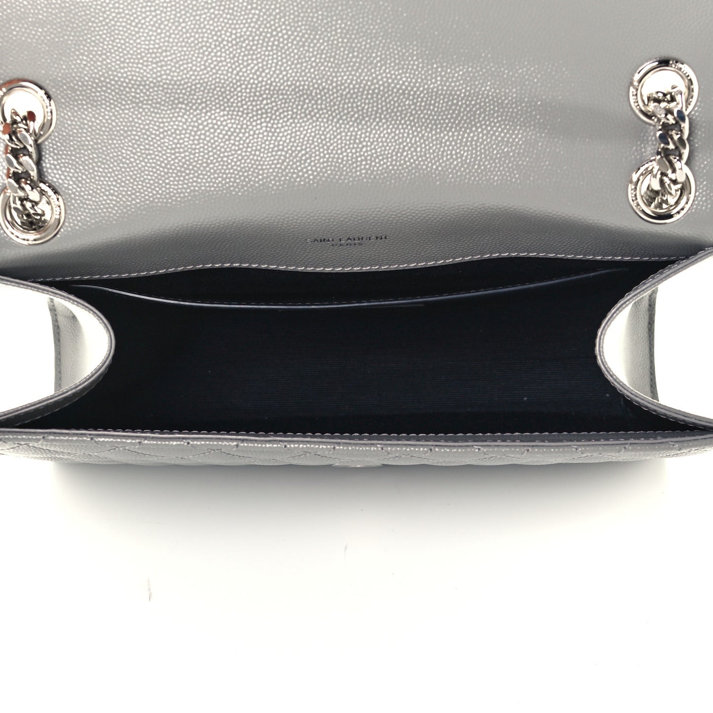 Grain De Poudre Textured Mixed Matelasse Medium Triquilt Monogram Satchel New Stone