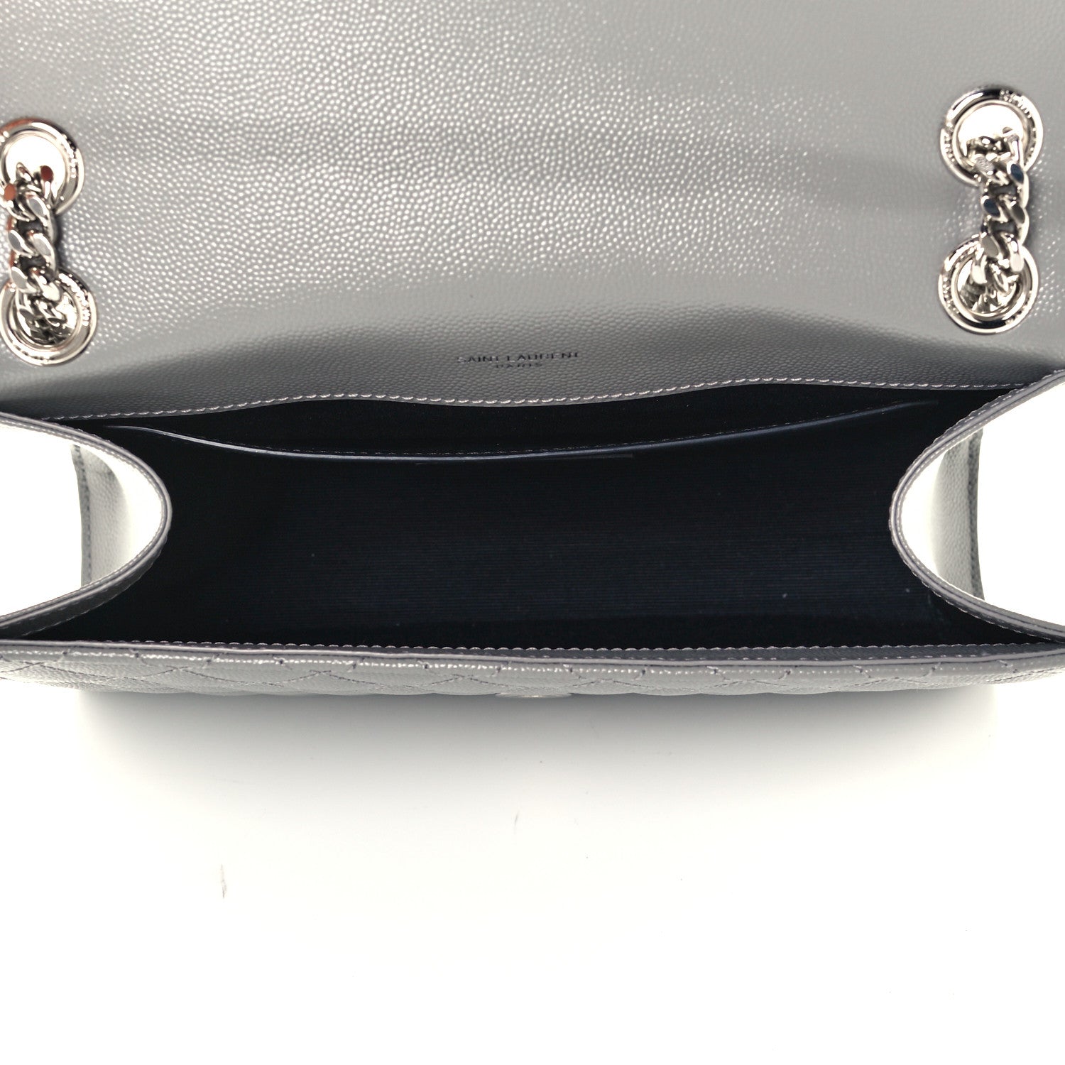 Saint Laurent Grain De Poudre Textured Mixed Matelasse Medium Triquilt Monogram Satchel New Stone 5 of 11