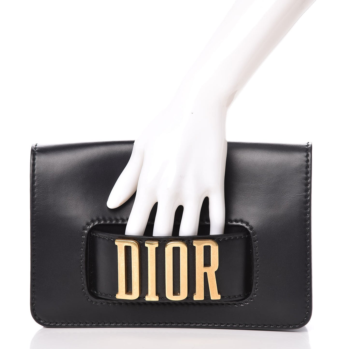 Smooth Calfskin Dio(r)evolution Flap Clutch Black