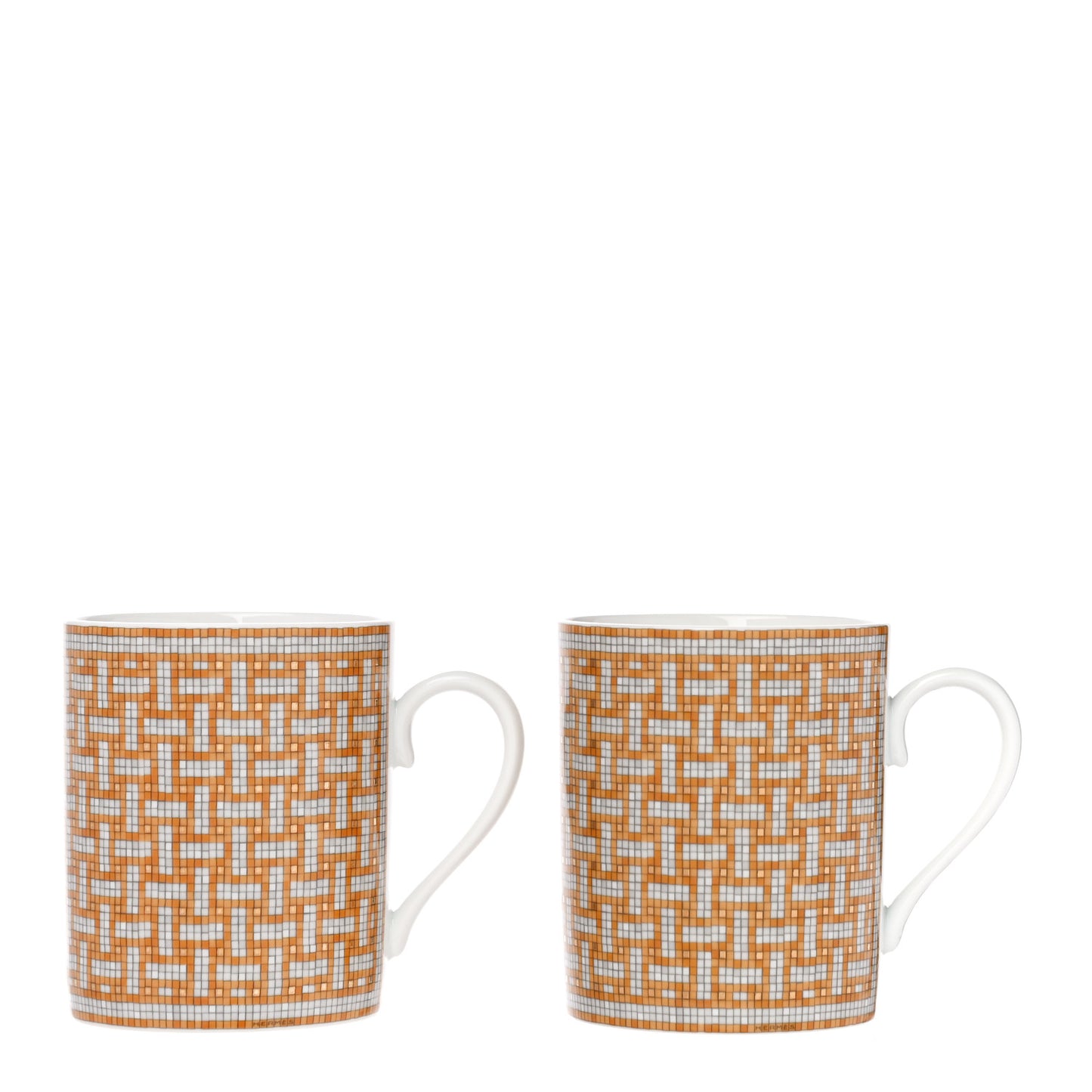Porcelain Mosaique au 24 Mug Set of 2 Gold