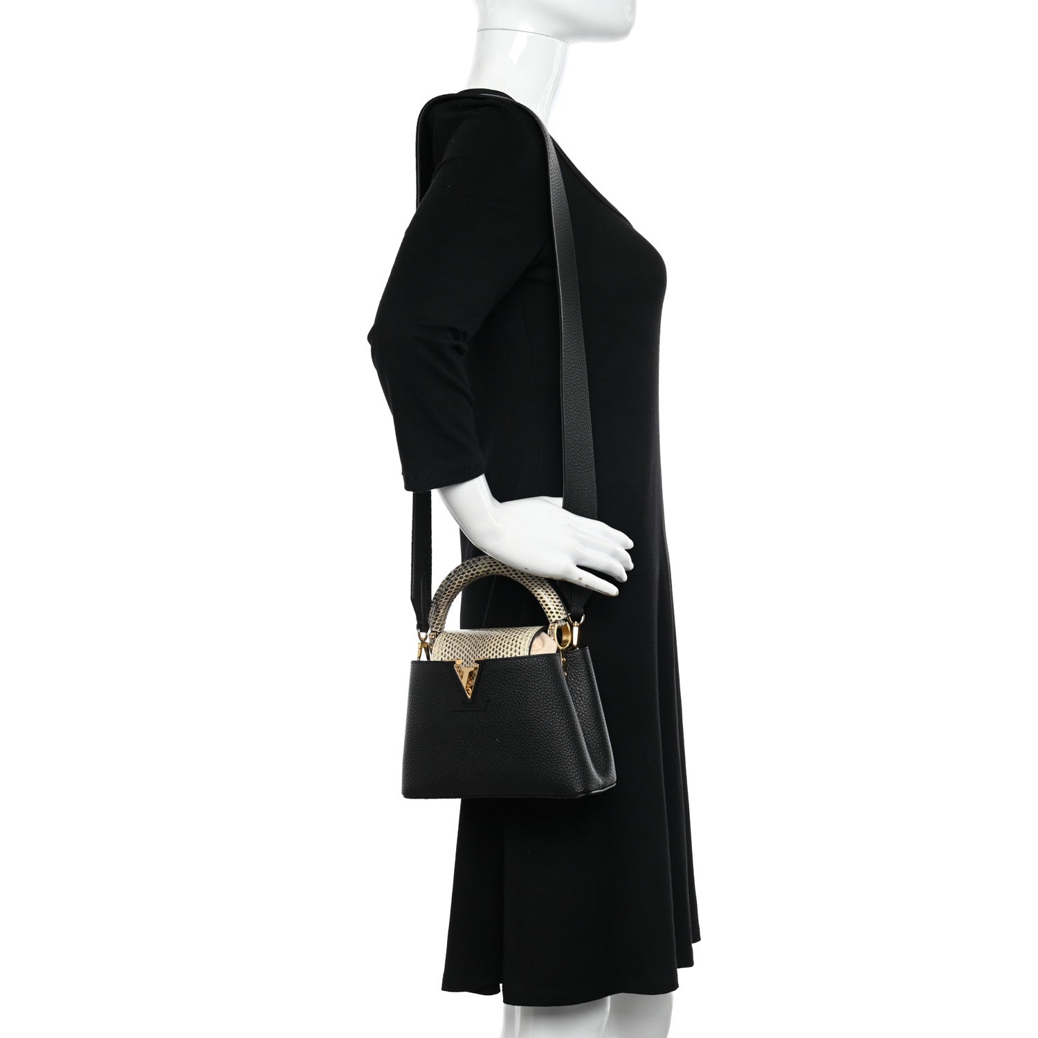 Louis Vuitton Taurillon Ayers Mini Capucines Black 2 of 12