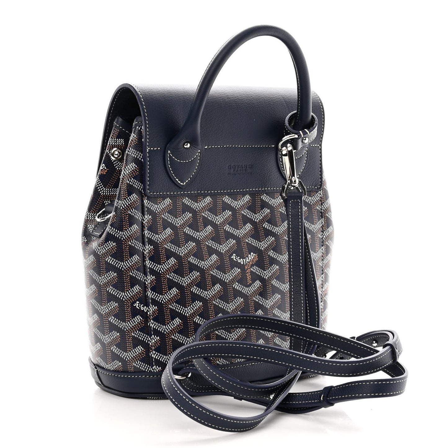 Goyardine Calfskin Mini Alpin Backpack Navy