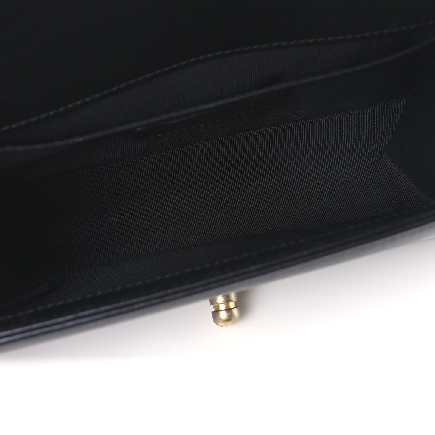 Calfskin Quilted Small Boy Flap Black