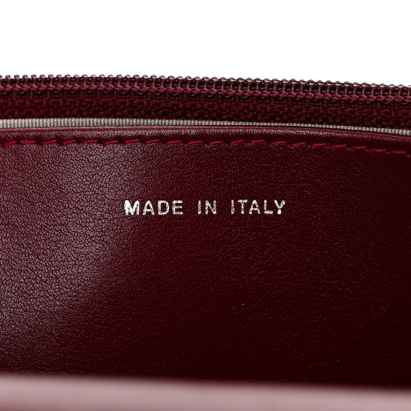 Patent Quilted Brilliant Wallet On Chain WOC Dark Burgundy