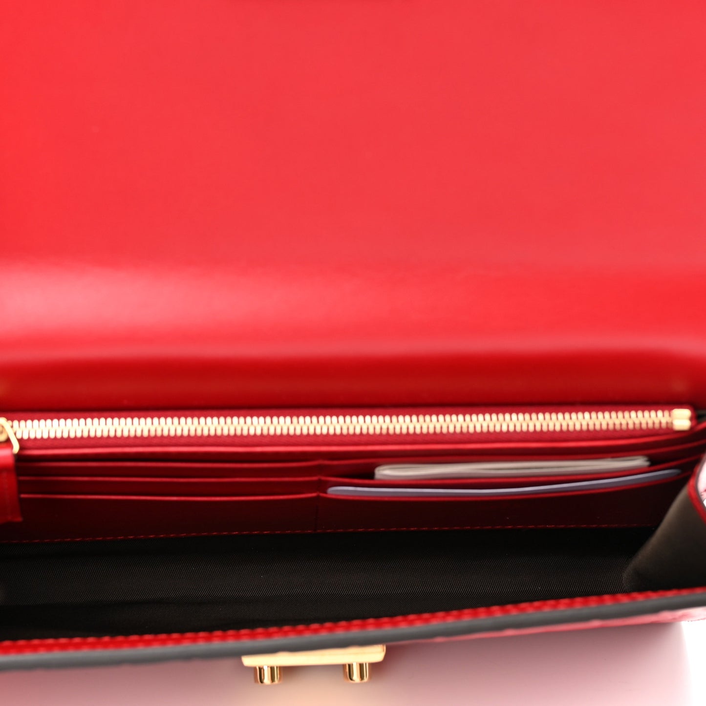 Guccissima Padlock Clutch Hibiscus Red