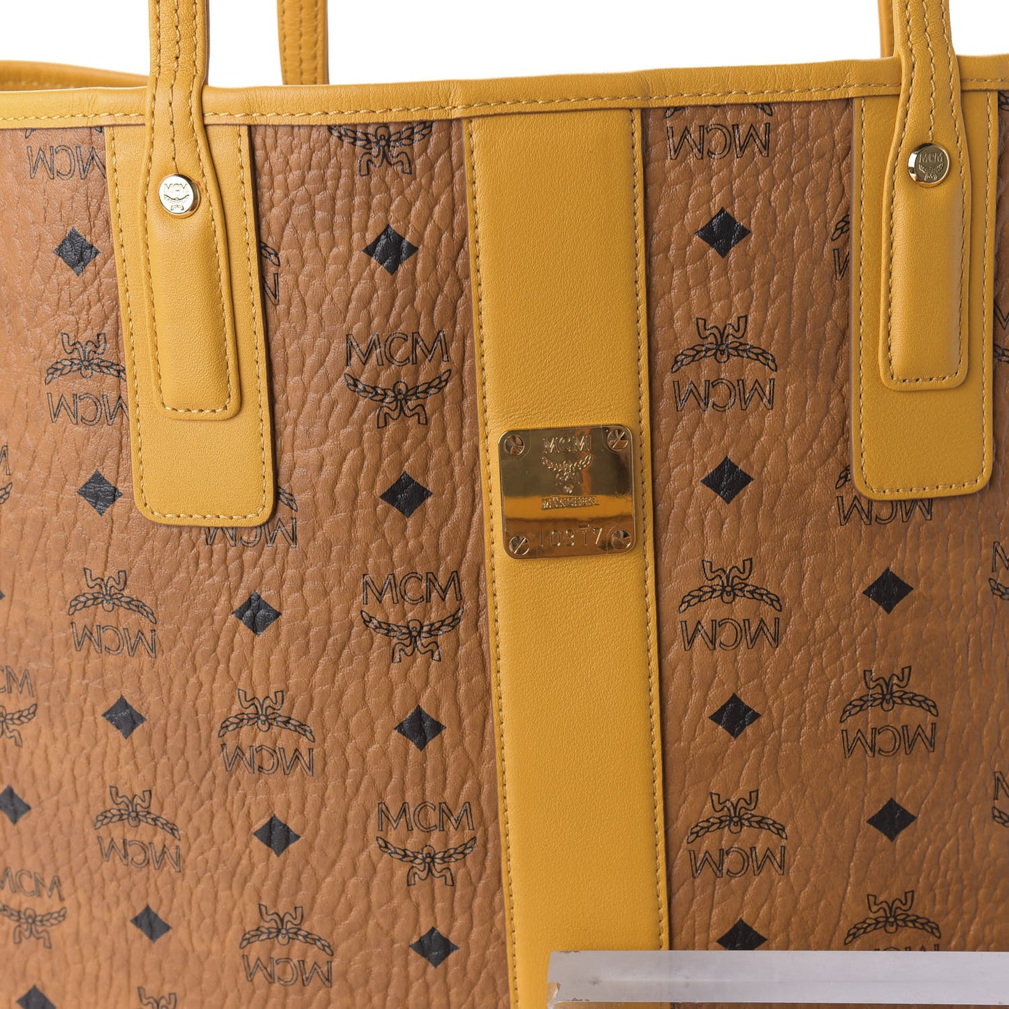 Visetos Medium Liz Reversible Shopper Tote Cognac Yellow