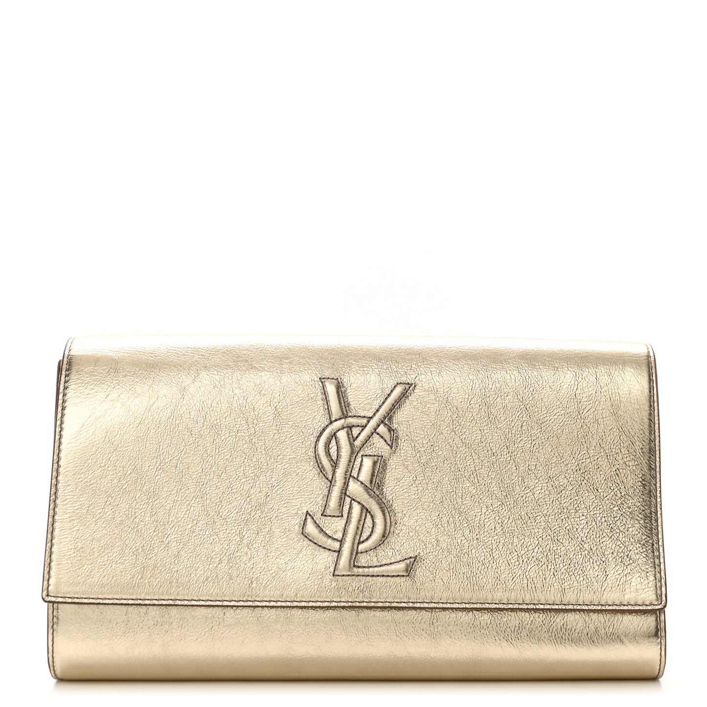 Metallic Calfskin Monogram Large Belle De Jour Clutch Gold