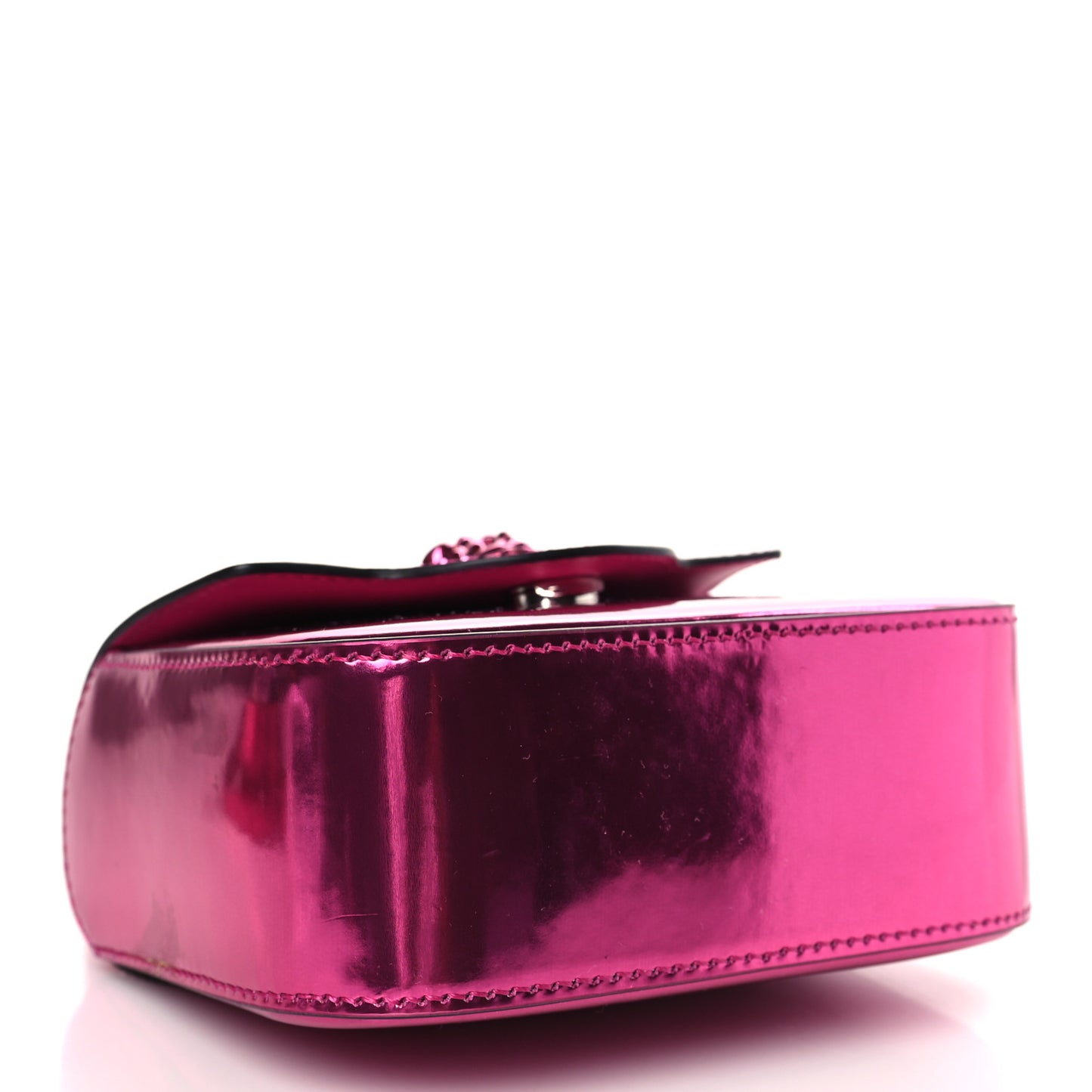 Metallic Calfskin Mini La Medusa Bag Fuchsia