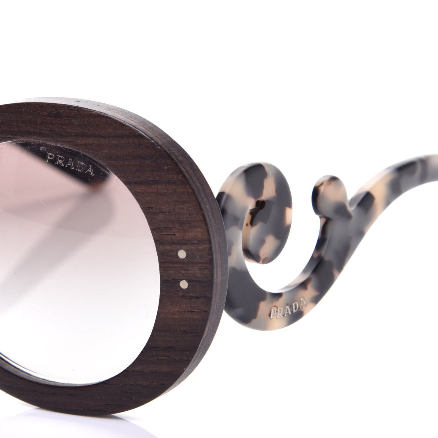 Wooden Baroque Sunglasses SPR 27R Tortoise Dark Brown