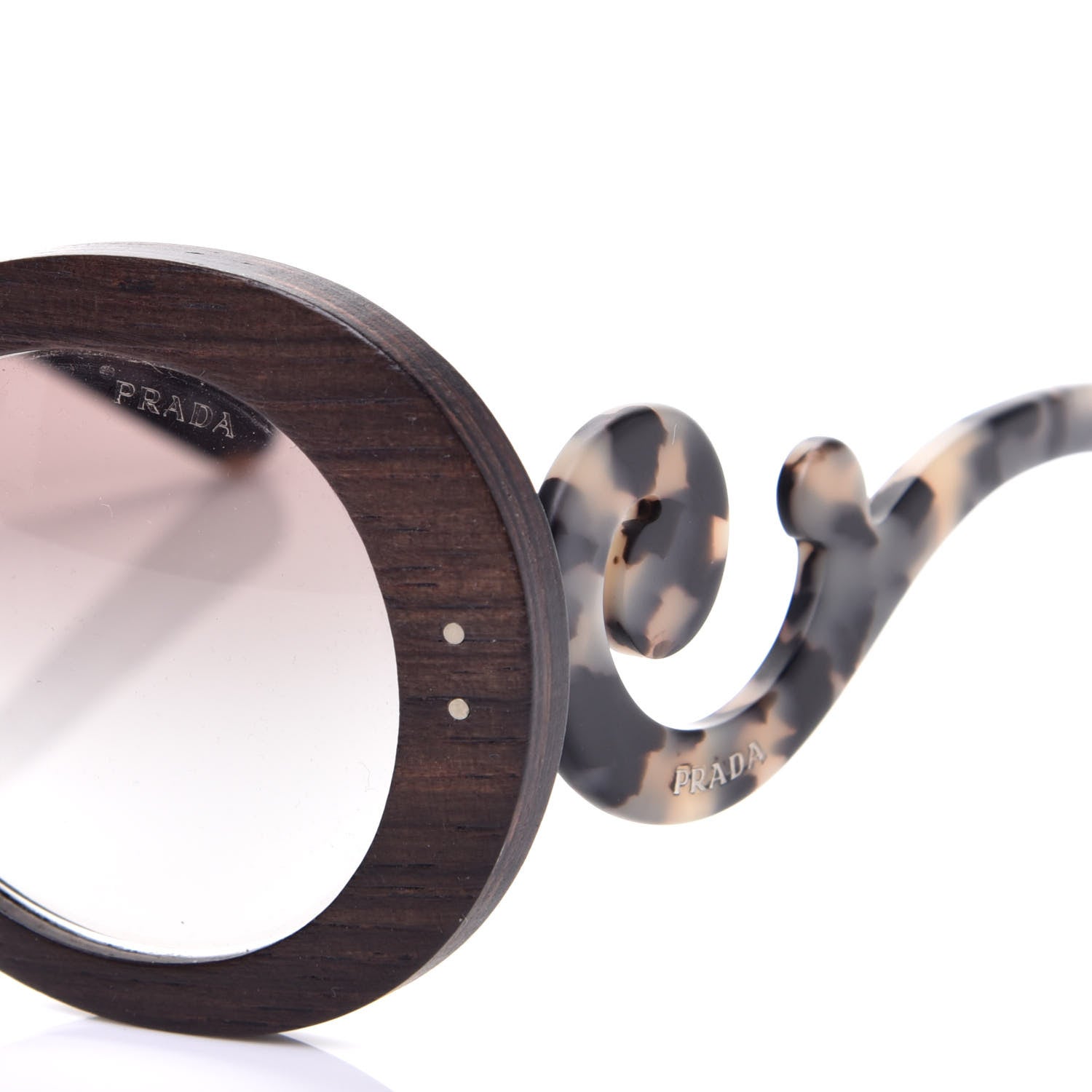 Prada Wooden Baroque Sunglasses SPR 27R Tortoise Dark Brown 6 of 7