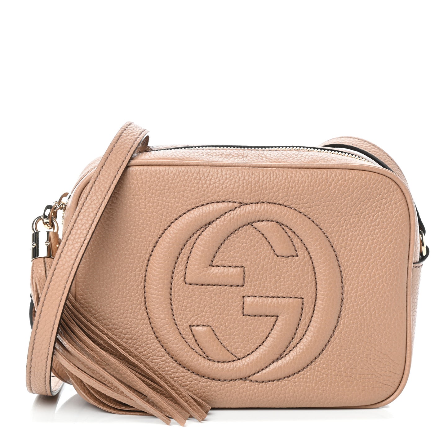 Pebbled Calfskin Small Soho Disco Bag Camelia