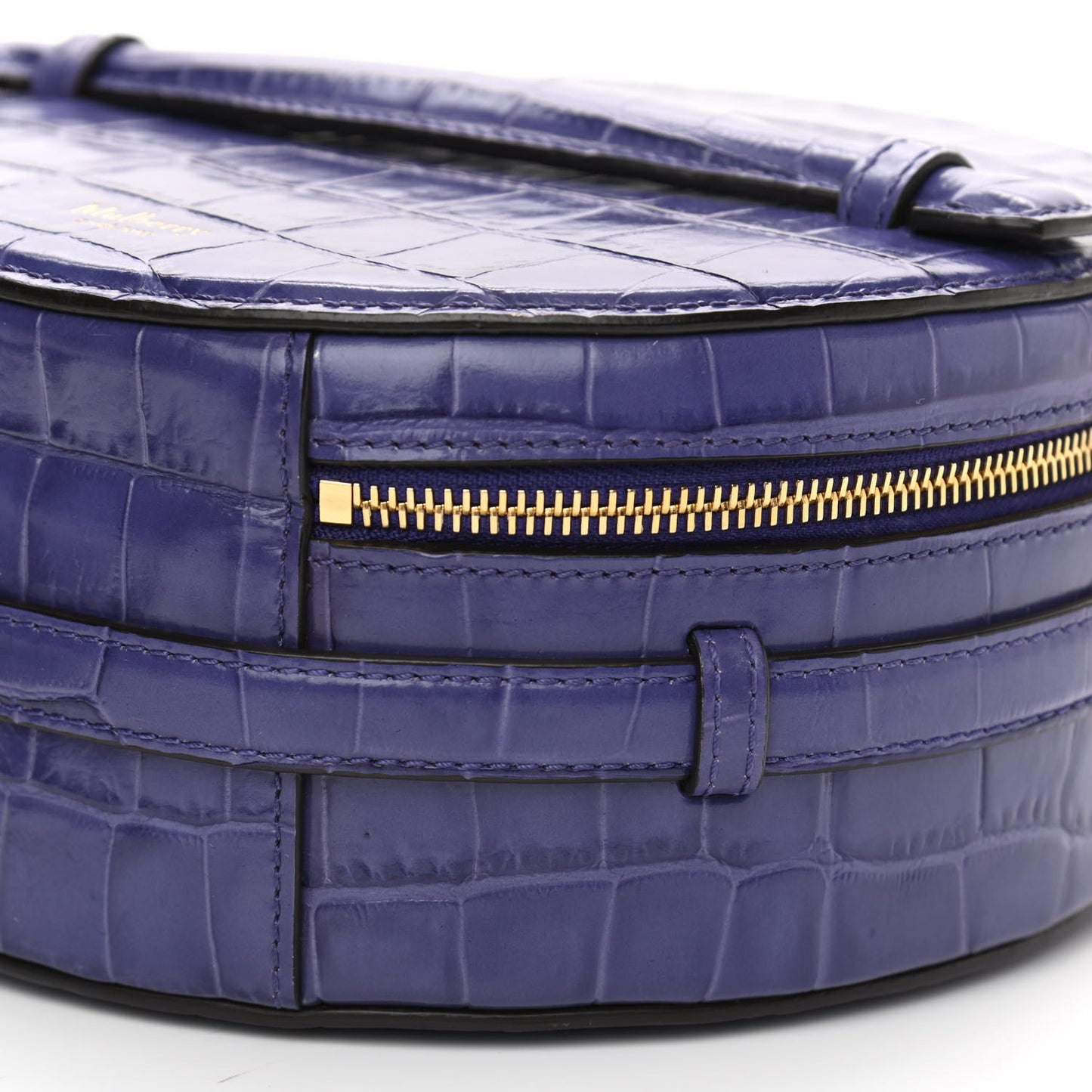 Shiny Croc Calfskin Embossed Trunk Bag Dark Amethyst
