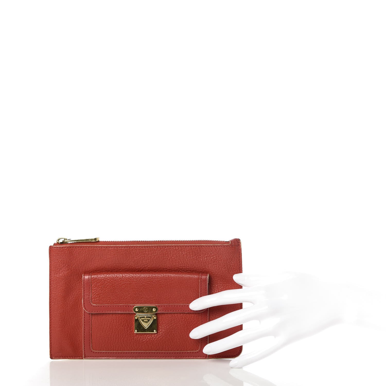 Louis Vuitton Suhali Pochette Red 2 of 9