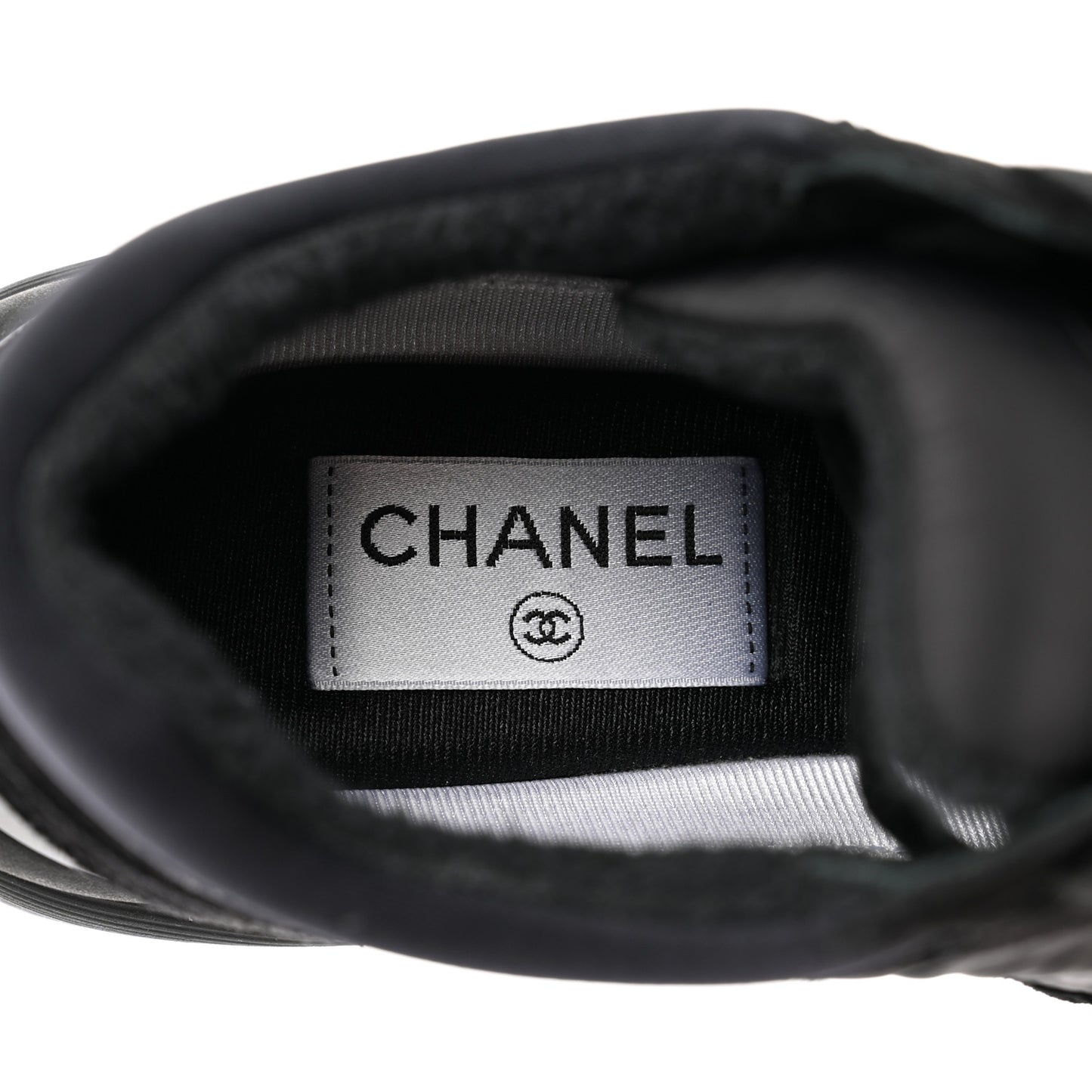 Fabric Calfskin Suede CC Sneakers 36 Black