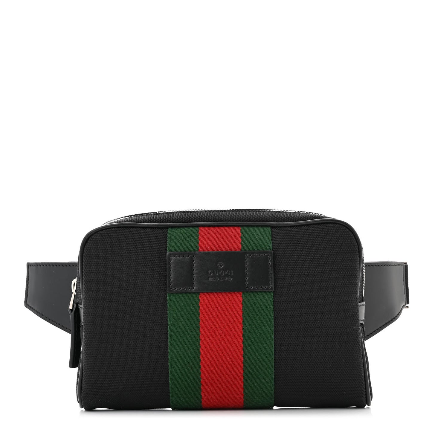 Canvas Web Slim Belt Bag Black