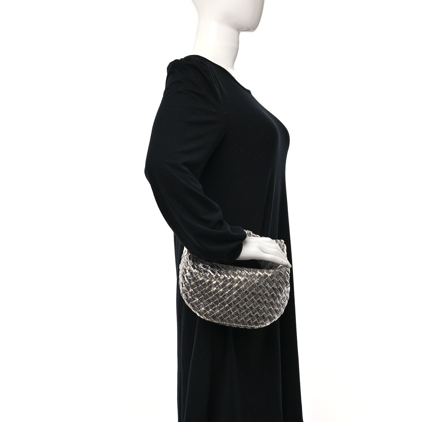 Metallic Nappa Intrecciato Mini Jodie Silver
