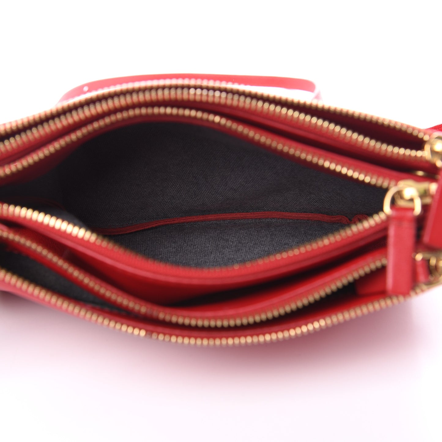 Lambskin Small Trio Crossbody Bag Red