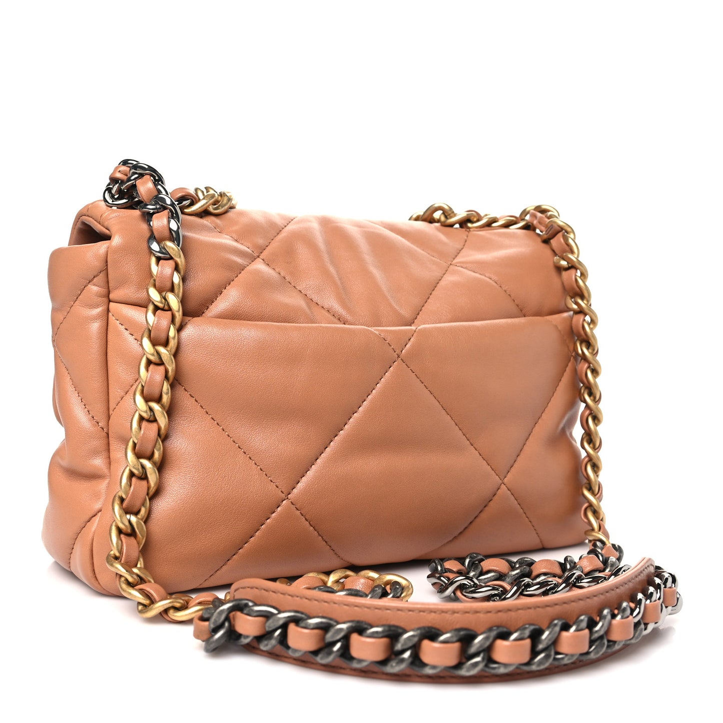 Lambskin Quilted Medium Chanel 19 Flap Brown