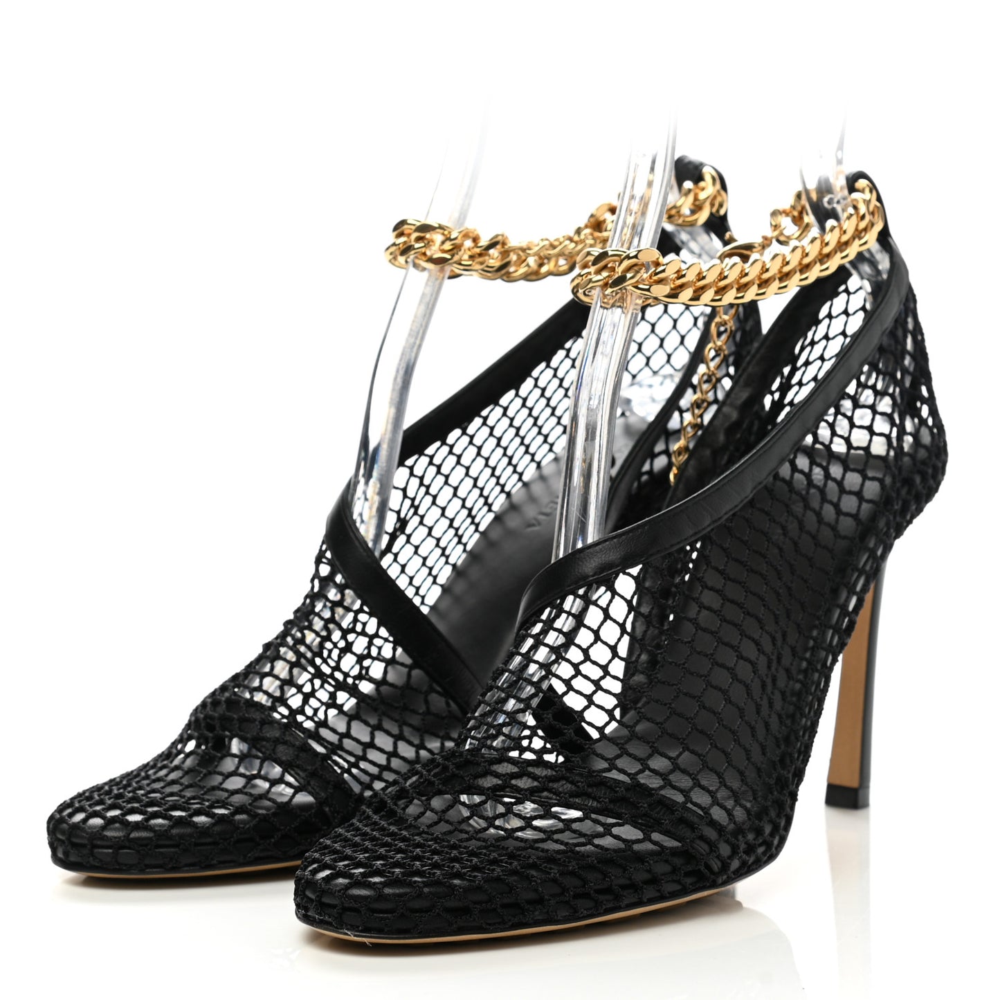 Mesh Nappa Chunky Chain Sandals 36.5 Black