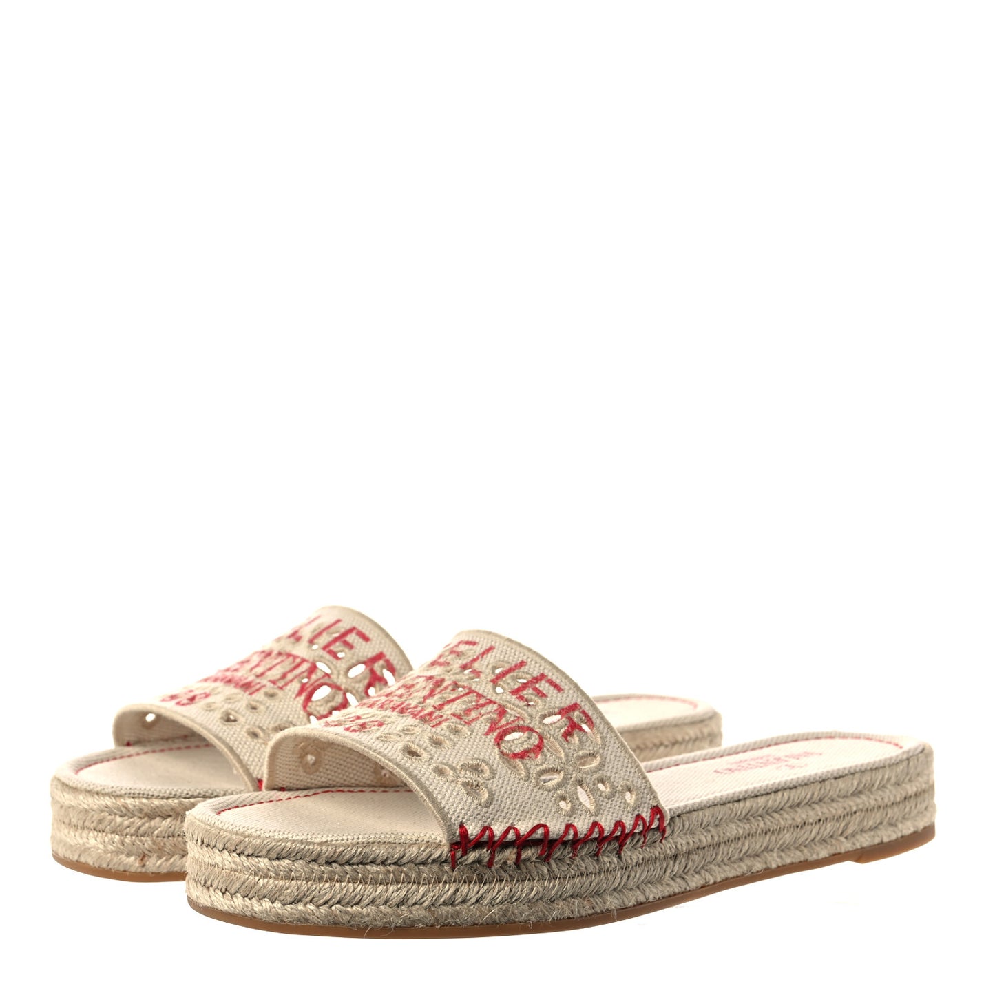 Canvas Atelier 08 San Gallo Edition Espadrille Flat Slide Sandals 38 Natural