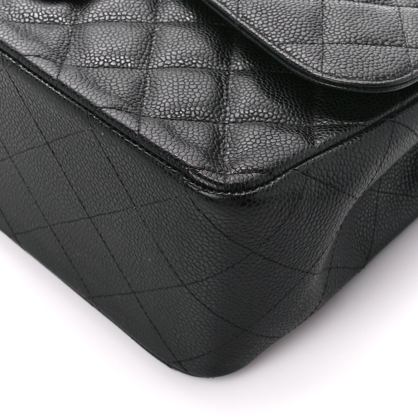 Caviar Quilted Jumbo Double Flap Black