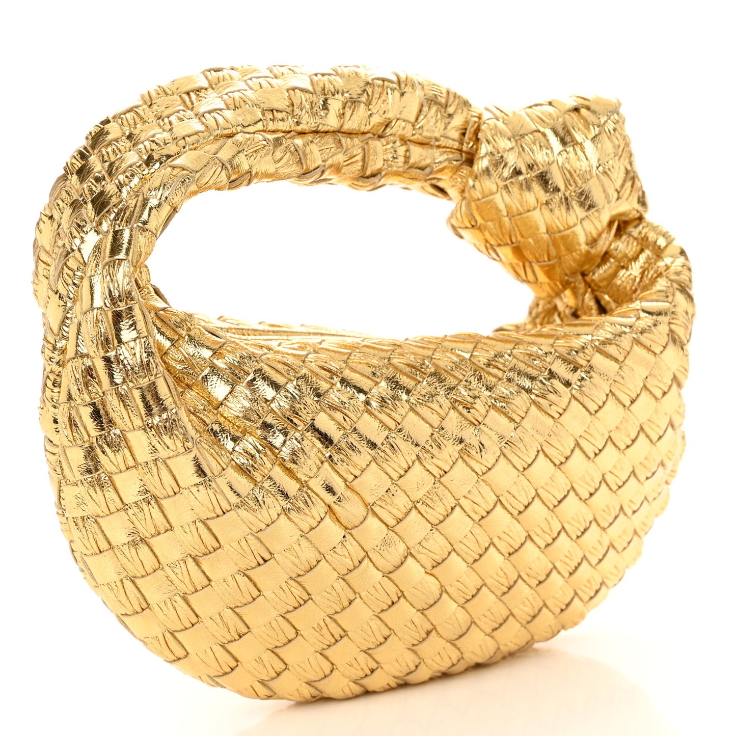 Metallic Nappa Intrecciato Mini Jodie Gold