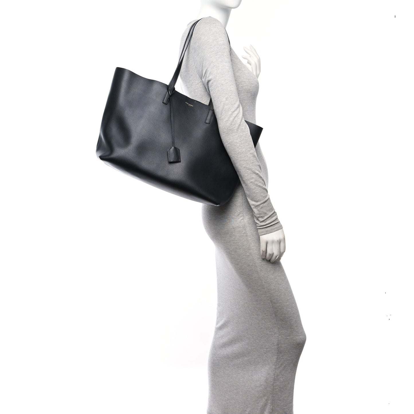 Calfskin Large Shopping Tote Black