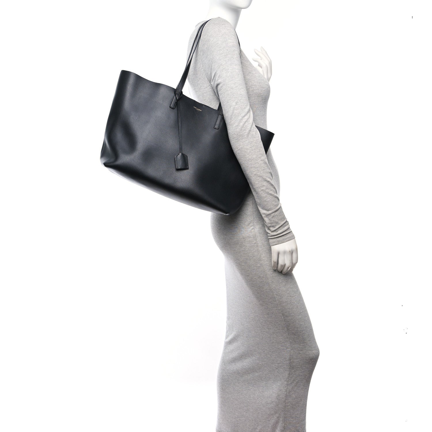 Saint Laurent Calfskin Large Shopping Tote Black 3 of 13