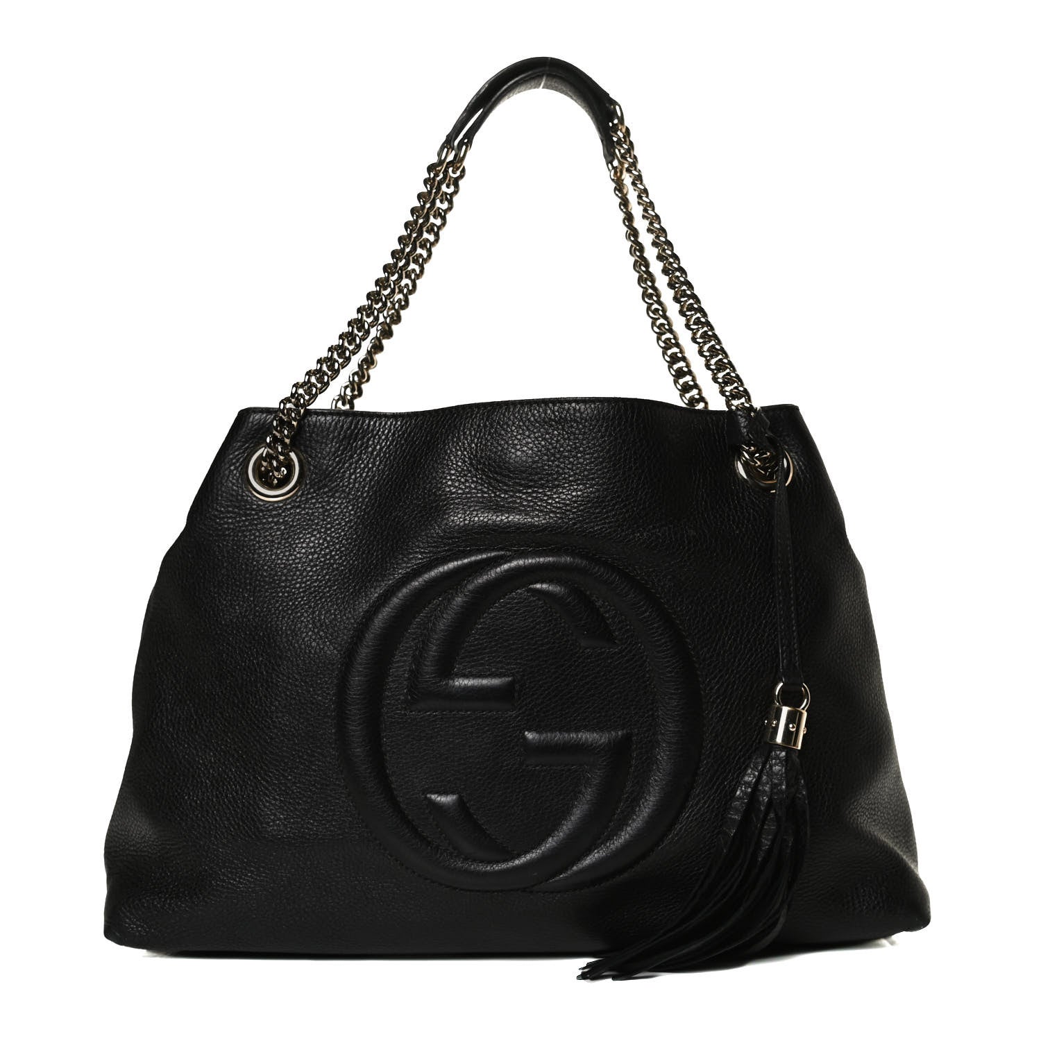 Gucci Pebbled Calfskin Medium Soho Chain Shoulder Bag Black 1 of 14