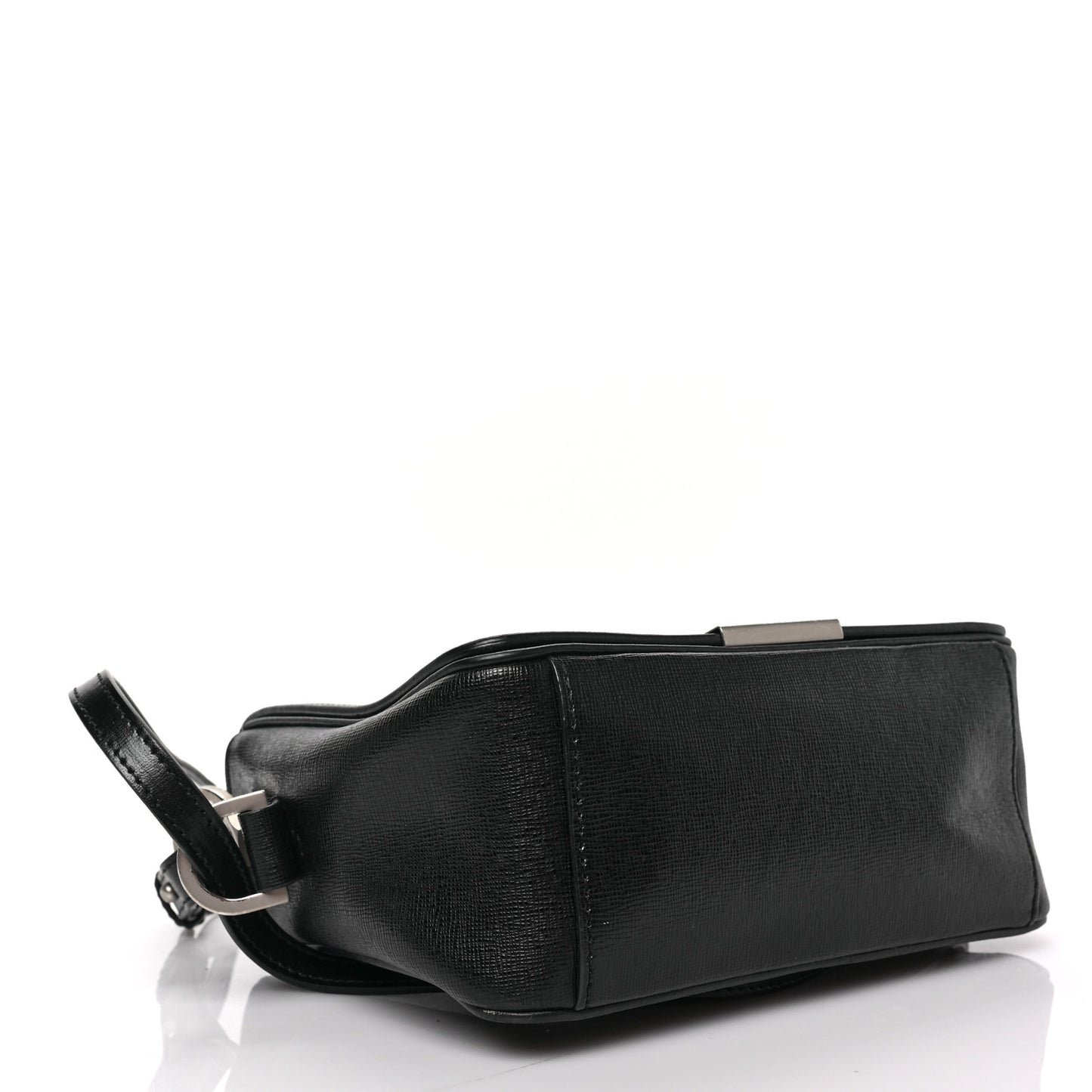 Calfskin Diag Flap Bag Black White