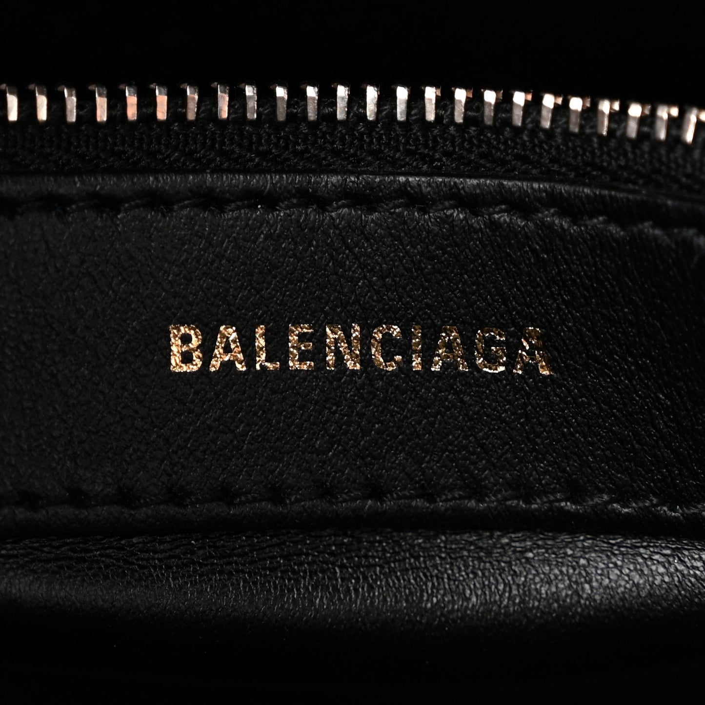 Calfskin Lipstick Logo S Ville Top Handle Bag Black