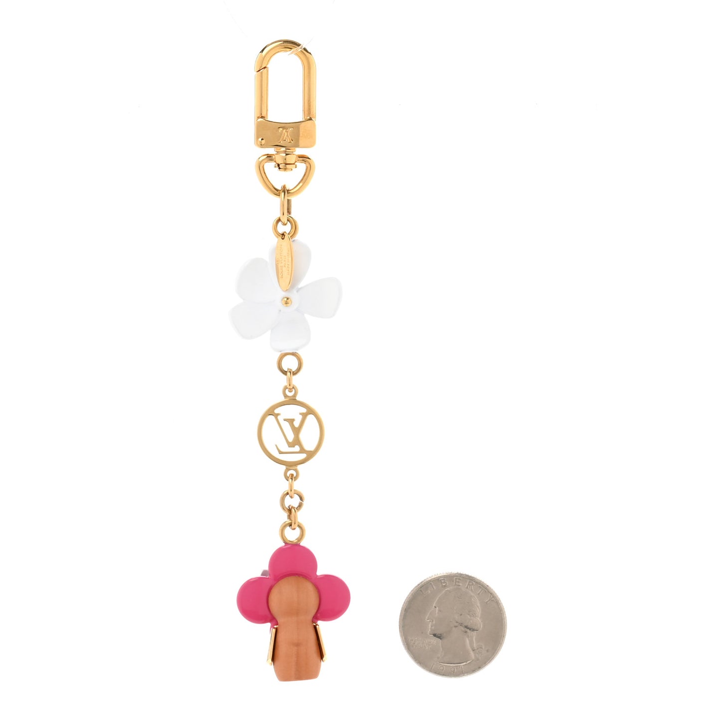 Resin Wood Vivienne Bag Charm Key Holder Pink